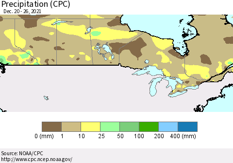 Canada Precipitation (CPC) Thematic Map For 12/20/2021 - 12/26/2021