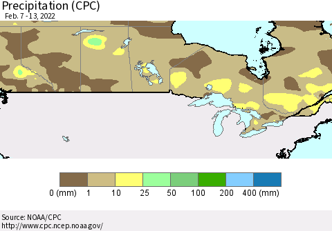 Canada Precipitation (CPC) Thematic Map For 2/7/2022 - 2/13/2022