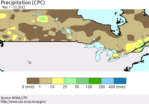 Canada Precipitation (CPC) Thematic Map For 3/7/2022 - 3/13/2022