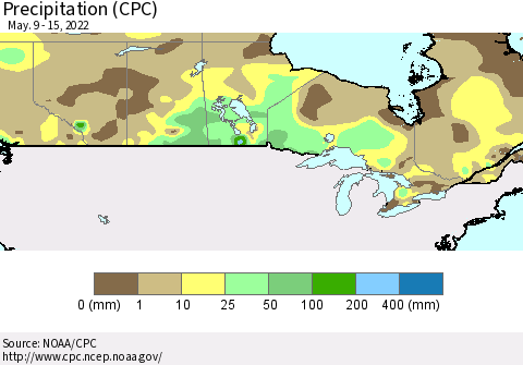 Canada Precipitation (CPC) Thematic Map For 5/9/2022 - 5/15/2022