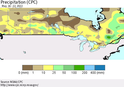 Canada Precipitation (CPC) Thematic Map For 5/16/2022 - 5/22/2022