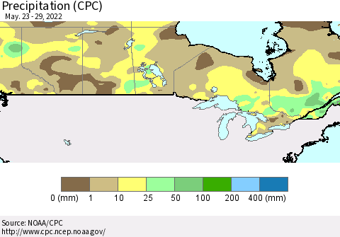 Canada Precipitation (CPC) Thematic Map For 5/23/2022 - 5/29/2022