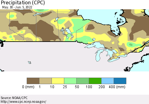 Canada Precipitation (CPC) Thematic Map For 5/30/2022 - 6/5/2022