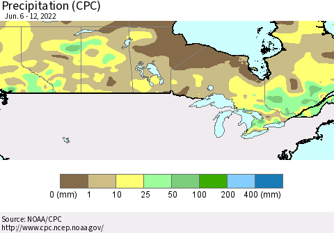 Canada Precipitation (CPC) Thematic Map For 6/6/2022 - 6/12/2022