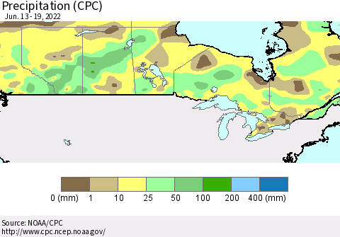 Canada Precipitation (CPC) Thematic Map For 6/13/2022 - 6/19/2022