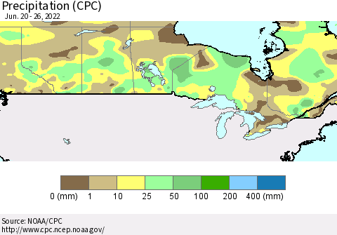 Canada Precipitation (CPC) Thematic Map For 6/20/2022 - 6/26/2022