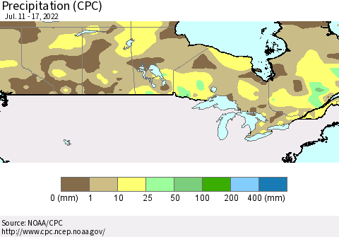 Canada Precipitation (CPC) Thematic Map For 7/11/2022 - 7/17/2022