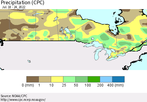Canada Precipitation (CPC) Thematic Map For 7/18/2022 - 7/24/2022