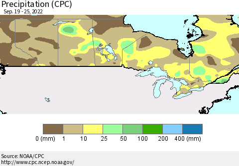 Canada Precipitation (CPC) Thematic Map For 9/19/2022 - 9/25/2022
