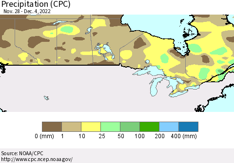Canada Precipitation (CPC) Thematic Map For 11/28/2022 - 12/4/2022