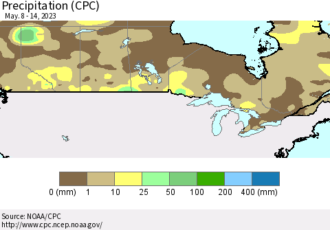 Canada Precipitation (CPC) Thematic Map For 5/8/2023 - 5/14/2023
