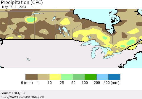 Canada Precipitation (CPC) Thematic Map For 5/15/2023 - 5/21/2023