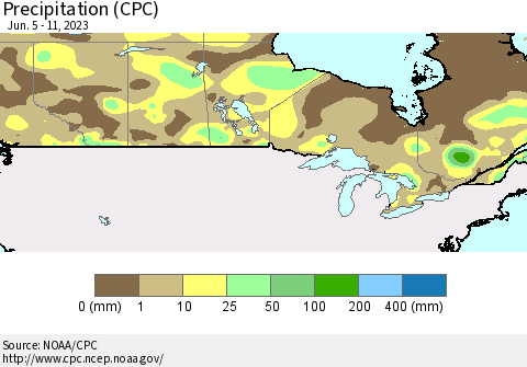 Canada Precipitation (CPC) Thematic Map For 6/5/2023 - 6/11/2023