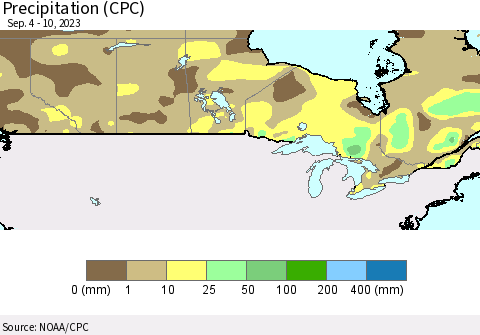 Canada Precipitation (CPC) Thematic Map For 9/4/2023 - 9/10/2023