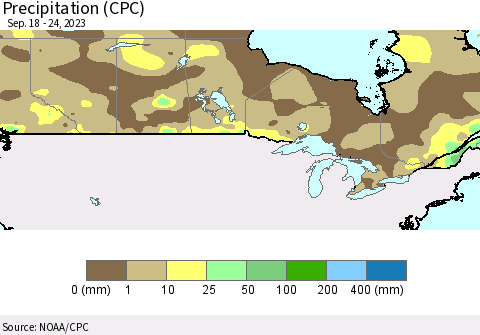 Canada Precipitation (CPC) Thematic Map For 9/18/2023 - 9/24/2023