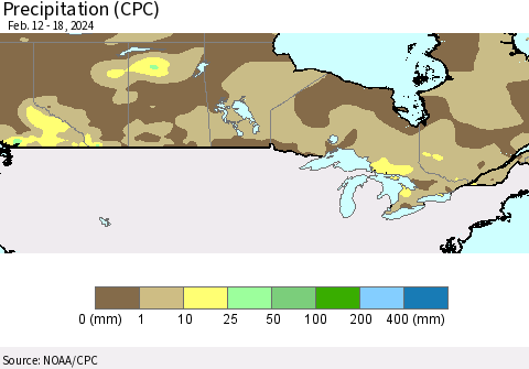 Canada Precipitation (CPC) Thematic Map For 2/12/2024 - 2/18/2024