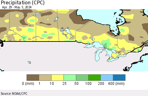 Canada Precipitation (CPC) Thematic Map For 4/29/2024 - 5/5/2024