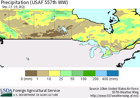 Canada Precipitation (USAF 557th WW) Thematic Map For 9/13/2021 - 9/19/2021