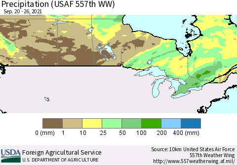 Canada Precipitation (USAF 557th WW) Thematic Map For 9/20/2021 - 9/26/2021