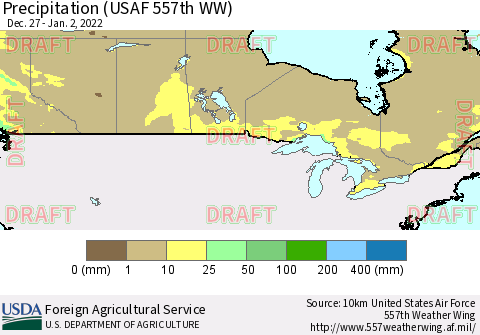 Canada Precipitation (USAF 557th WW) Thematic Map For 12/27/2021 - 1/2/2022