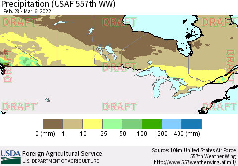 Canada Precipitation (USAF 557th WW) Thematic Map For 2/28/2022 - 3/6/2022