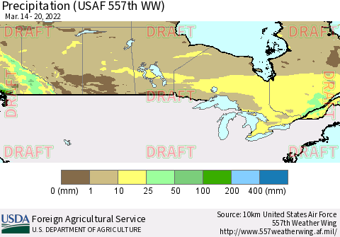 Canada Precipitation (USAF 557th WW) Thematic Map For 3/14/2022 - 3/20/2022