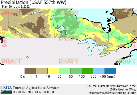 Canada Precipitation (USAF 557th WW) Thematic Map For 5/30/2022 - 6/5/2022