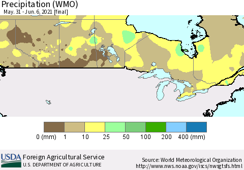 Canada Precipitation (WMO) Thematic Map For 5/31/2021 - 6/6/2021