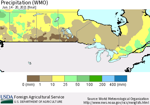Canada Precipitation (WMO) Thematic Map For 6/14/2021 - 6/20/2021