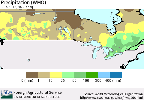 Canada Precipitation (WMO) Thematic Map For 6/6/2022 - 6/12/2022
