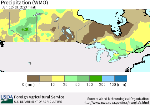 Canada Precipitation (WMO) Thematic Map For 6/12/2023 - 6/18/2023