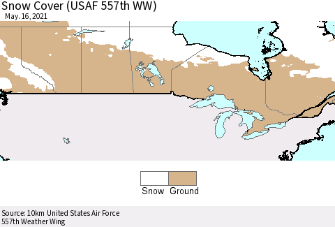 Canada Snow Cover (USAF 557th WW) Thematic Map For 5/10/2021 - 5/16/2021