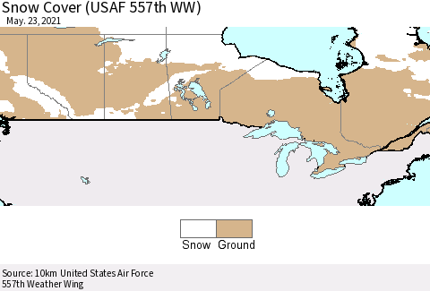 Canada Snow Cover (USAF 557th WW) Thematic Map For 5/17/2021 - 5/23/2021