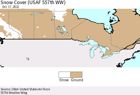 Canada Snow Cover (USAF 557th WW) Thematic Map For 10/11/2021 - 10/17/2021