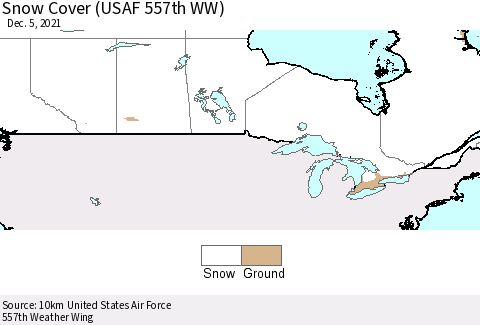 Canada Snow Cover (USAF 557th WW) Thematic Map For 11/29/2021 - 12/5/2021