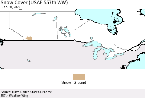 Canada Snow Cover (USAF 557th WW) Thematic Map For 1/24/2022 - 1/30/2022