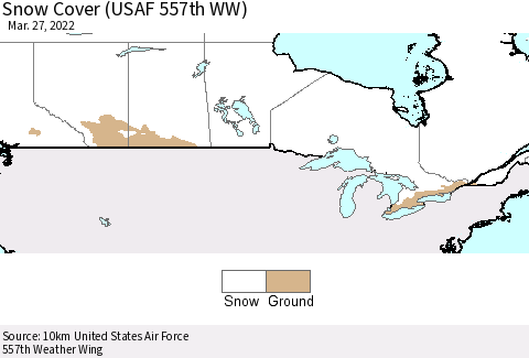 Canada Snow Cover (USAF 557th WW) Thematic Map For 3/21/2022 - 3/27/2022