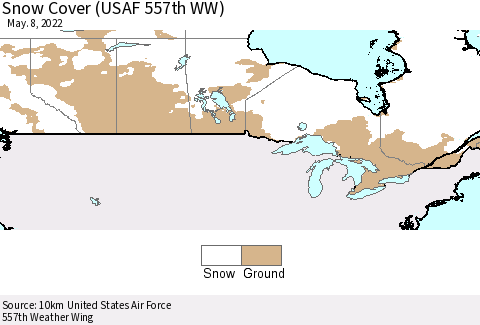 Canada Snow Cover (USAF 557th WW) Thematic Map For 5/2/2022 - 5/8/2022