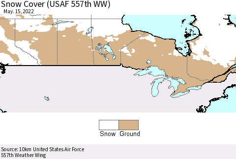 Canada Snow Cover (USAF 557th WW) Thematic Map For 5/9/2022 - 5/15/2022