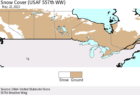 Canada Snow Cover (USAF 557th WW) Thematic Map For 5/16/2022 - 5/22/2022