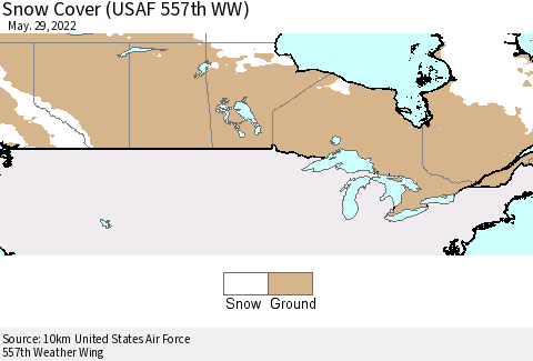 Canada Snow Cover (USAF 557th WW) Thematic Map For 5/23/2022 - 5/29/2022