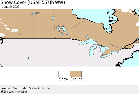 Canada Snow Cover (USAF 557th WW) Thematic Map For 6/13/2022 - 6/19/2022