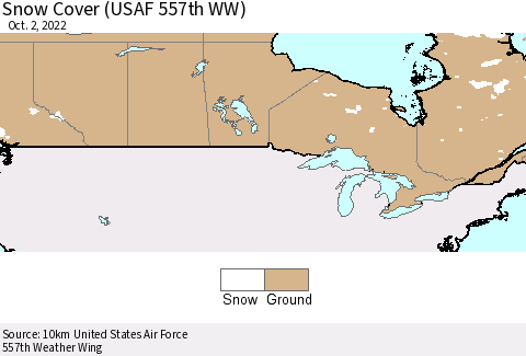 Canada Snow Cover (USAF 557th WW) Thematic Map For 9/26/2022 - 10/2/2022