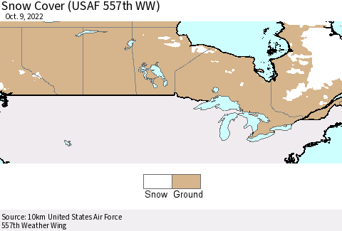 Canada Snow Cover (USAF 557th WW) Thematic Map For 10/3/2022 - 10/9/2022