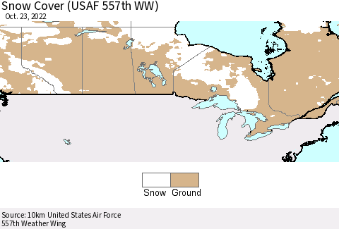 Canada Snow Cover (USAF 557th WW) Thematic Map For 10/17/2022 - 10/23/2022