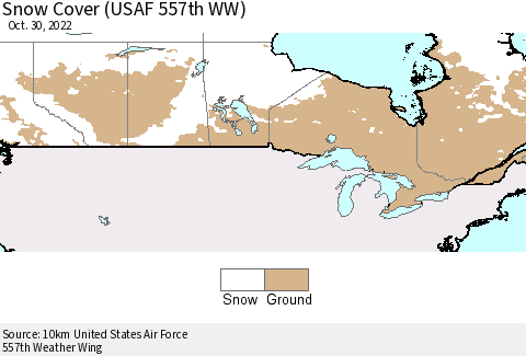 Canada Snow Cover (USAF 557th WW) Thematic Map For 10/24/2022 - 10/30/2022