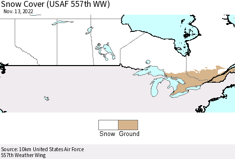 Canada Snow Cover (USAF 557th WW) Thematic Map For 11/7/2022 - 11/13/2022