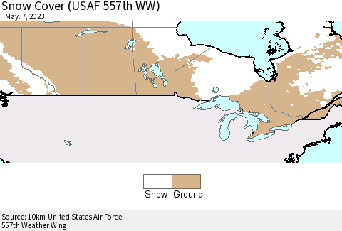 Canada Snow Cover (USAF 557th WW) Thematic Map For 5/1/2023 - 5/7/2023