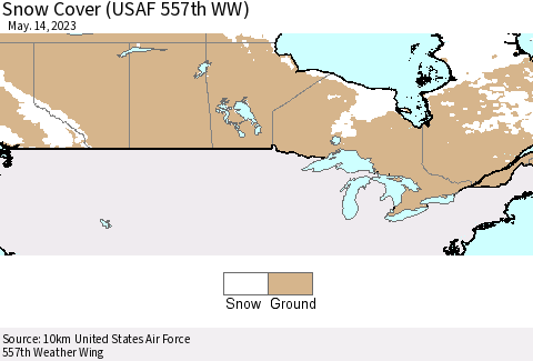 Canada Snow Cover (USAF 557th WW) Thematic Map For 5/8/2023 - 5/14/2023