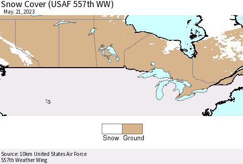 Canada Snow Cover (USAF 557th WW) Thematic Map For 5/15/2023 - 5/21/2023